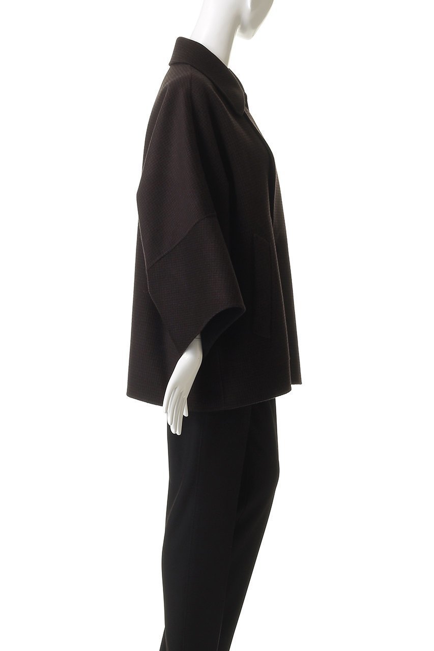 【デパリエ/DEPAREILLE】のウールダブルフェイスチェックポンチョコート 人気、トレンドファッション・服の通販 founy(ファニー) 　ファッション　Fashion　レディースファッション　Fashion for Women　アウター　Coat / Outerwear Collection　コート・ロングコート・ピーコート　Long Coats, Peacoats & More　ポンチョ・ケープコート　Ponchos & Capes　ショート　Short, Short Length　ジャケット　Jacket, Outerwear　チェック　Check, Plaid, Tartan　other-3|ID: prp329100004756668 ipo3291000000035872193