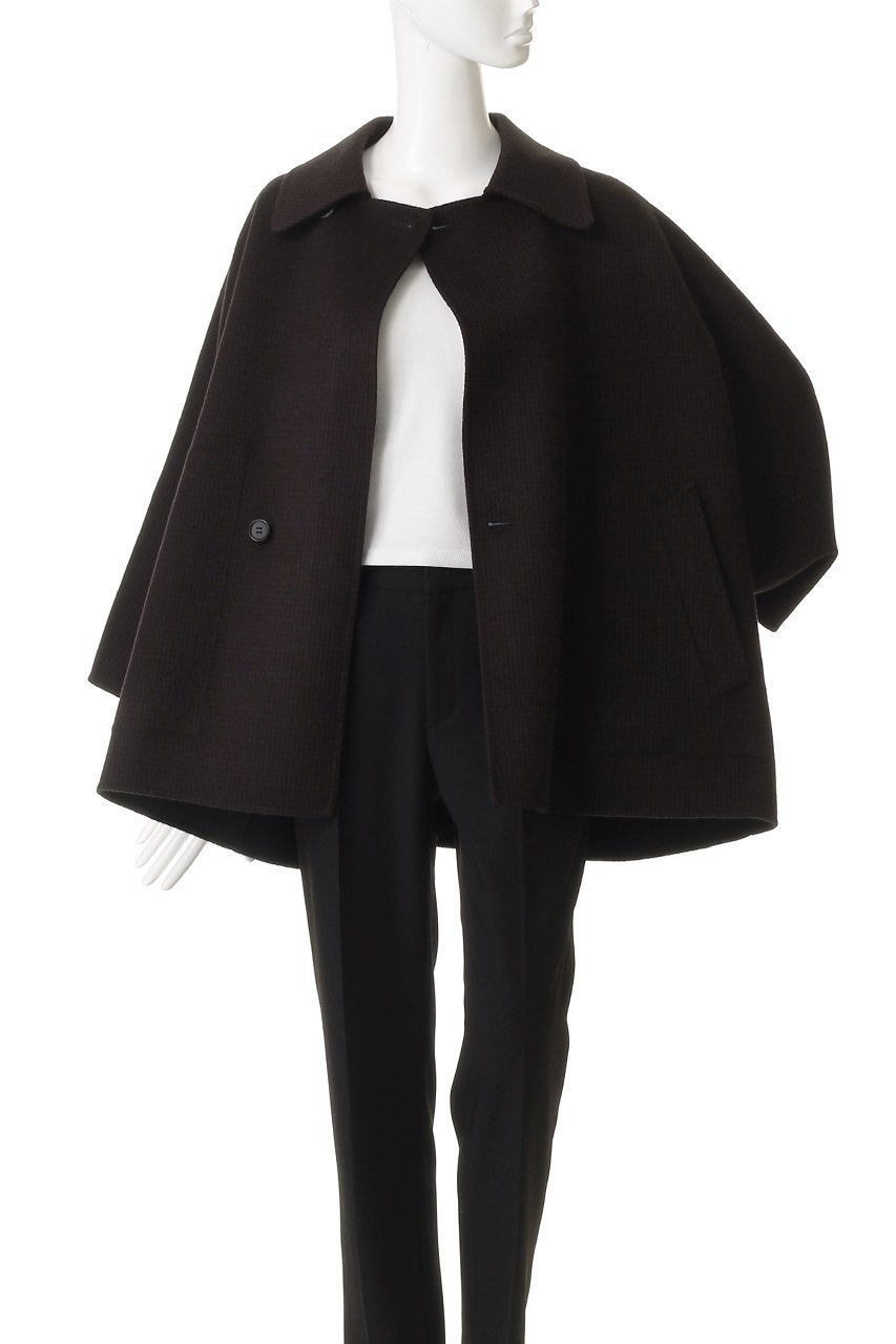 【デパリエ/DEPAREILLE】のウールダブルフェイスチェックポンチョコート 人気、トレンドファッション・服の通販 founy(ファニー) 　ファッション　Fashion　レディースファッション　Fashion for Women　アウター　Coat / Outerwear Collection　コート・ロングコート・ピーコート　Long Coats, Peacoats & More　ポンチョ・ケープコート　Ponchos & Capes　ショート　Short, Short Length　ジャケット　Jacket, Outerwear　チェック　Check, Plaid, Tartan　other-8|ID: prp329100004756668 ipo3291000000035872201