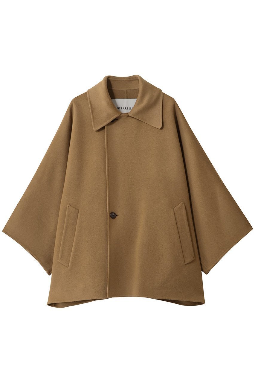 【デパリエ/DEPAREILLE】のウールダブルフェイスポンチョコート インテリア・キッズ・メンズ・レディースファッション・服の通販 founy(ファニー) ファッション Fashion レディースファッション Fashion for Women アウター Coat / Outerwear Collection コート・ロングコート・ピーコート Long Coats, Peacoats & More ポンチョ・ケープコート Ponchos & Capes インナー Innerwear ショート Short, Short Length シンプル Simple, Minimal ダブル Double, Double-Breasted フェイス Face, Facial Design フォーマル Formal, Dressy 冬 Winter / This Winter キャメル|ID: prp329100004756670 ipo3291000000034463448