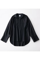 【グッド ピープル グッド ステッチング グッド プロダクト/GOOD PEOPLE GOOD STITCHING GOOD PRODUCT】のロング スリーブ スキッパー シャツ 人気、トレンドファッション・服の通販 founy(ファニー) ファッション Fashion レディースファッション Fashion for Women トップス・カットソー Cut & Sew Tops シャツ・ブラウス・オフィスカジュアル Elegant Blouses & Button-Ups スキッパー Skipper, Open Collar スリーブ Sleeve, Long Sleeve / Short Sleeve ロング Long, Long-Length 新作・新入荷 New Arrivals / New In thumbnail ブラック|ID: prp329100004756677 ipo3291000000034409457