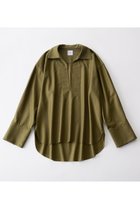 【グッド ピープル グッド ステッチング グッド プロダクト/GOOD PEOPLE GOOD STITCHING GOOD PRODUCT】のロング スリーブ スキッパー シャツ 人気、トレンドファッション・服の通販 founy(ファニー) ファッション Fashion レディースファッション Fashion for Women トップス・カットソー Cut & Sew Tops シャツ・ブラウス・オフィスカジュアル Elegant Blouses & Button-Ups スキッパー Skipper, Open Collar スリーブ Sleeve, Long Sleeve / Short Sleeve ロング Long, Long-Length 新作・新入荷 New Arrivals / New In thumbnail グレーカーキ|ID: prp329100004756677 ipo3291000000034409458