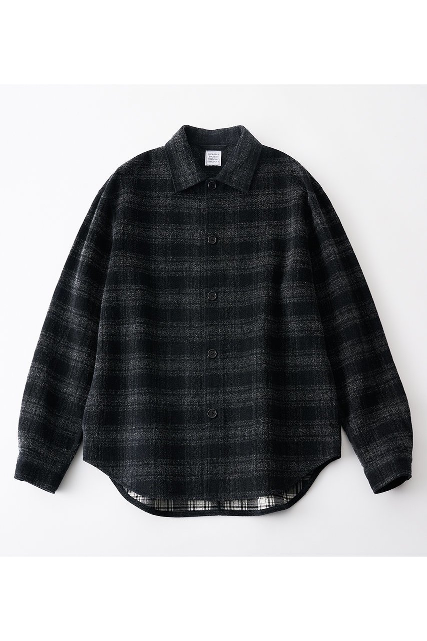 【グッド ピープル グッド ステッチング グッド プロダクト/GOOD PEOPLE GOOD STITCHING GOOD PRODUCT / MEN】の【MEN】オーバー シャツ ジャケット インテリア・キッズ・メンズ・レディースファッション・服の通販 founy(ファニー) 　ファッション　Fashion　メンズファッション　Fashion for Men　インナー　Innerwear　ジャケット　Jacket, Outerwear　チェック　Check, Plaid, Tartan　ベロア　Velour, Soft Velvet　冬　Winter / This Winter　新作・新入荷　New Arrivals / New In　無地　Plain, Solid Color　ブラック|ID: prp329100004756681 ipo3291000000034409495