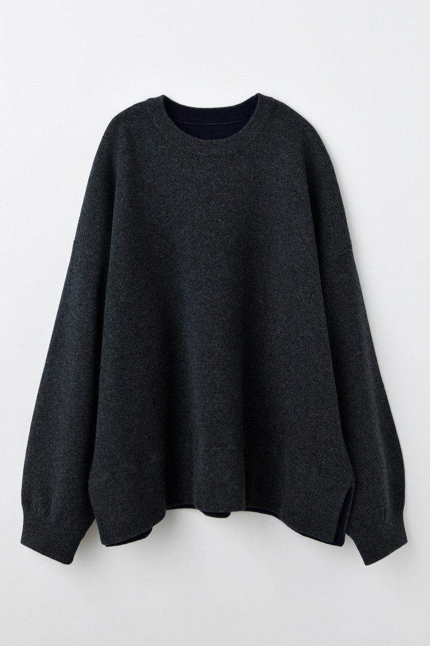 【エンフォルド/ENFOLD】のREVERSIBLE PULLOVER インテリア・キッズ・メンズ・レディースファッション・服の通販 founy(ファニー) ファッション Fashion レディースファッション Fashion for Women トップス・カットソー Cut & Sew Tops ニット Knit Tops & Sweaters カジュアルプルオーバー・ニットトップス Pullovers & Knit Tops / Casual Pullovers ダブル Double, Double-Breasted フェイス Face, Facial Design ベーシック Basic, Essential チャコールグレー|ID: prp329100004757708 ipo3291000000034419926