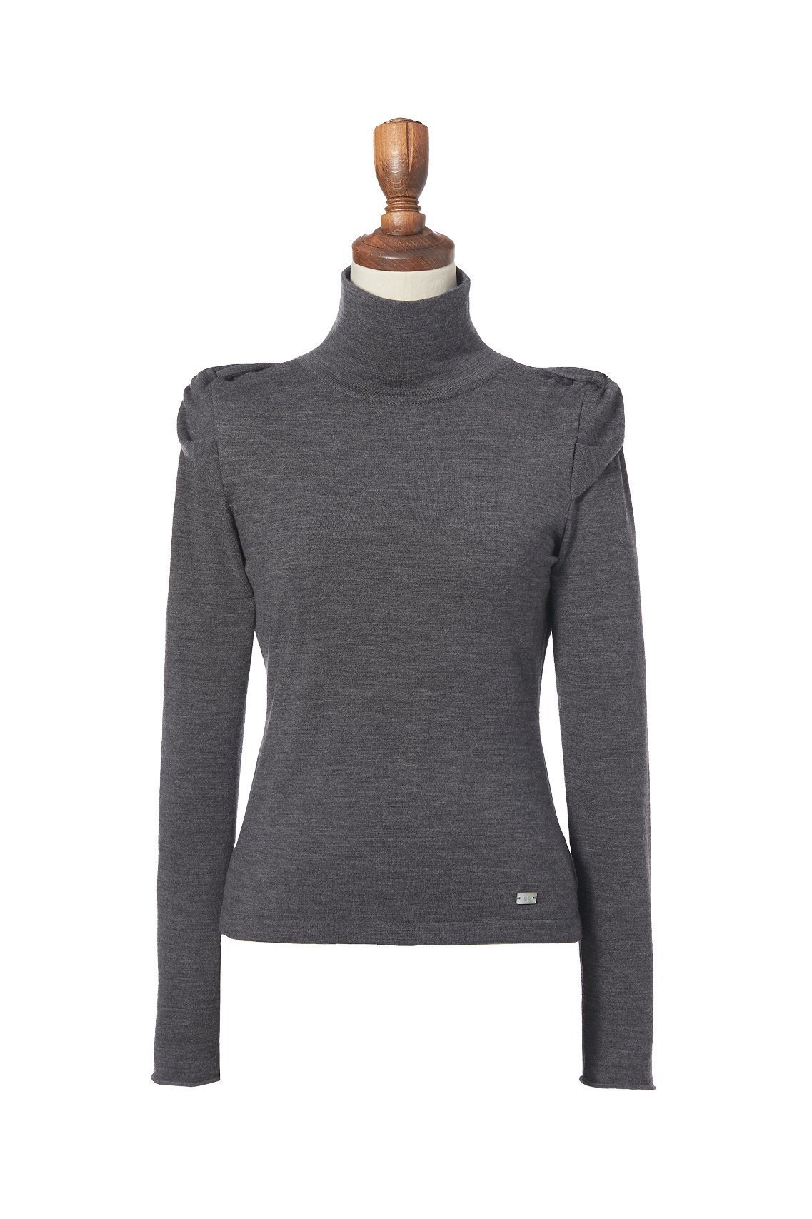 【デイジーリン/DAISY LIN】のRose Shoulder Knit インテリア・キッズ・メンズ・レディースファッション・服の通販 founy(ファニー) 　ファッション　Fashion　レディースファッション　Fashion for Women　トップス・カットソー　Cut & Sew Tops　ニット　Knit Tops & Sweaters　カジュアルプルオーバー・ニットトップス　Pullovers & Knit Tops / Casual Pullovers　エレガント 上品　Elegant　スクエア　Square, Square Shape　ハイネック　High Neck, Mock Neck　フィット　Fit, Slim Fit　人気　Popular, Best Seller　新作・新入荷　New Arrivals / New In　ミディアムグレー|ID: prp329100004757748 ipo3291000000034420119