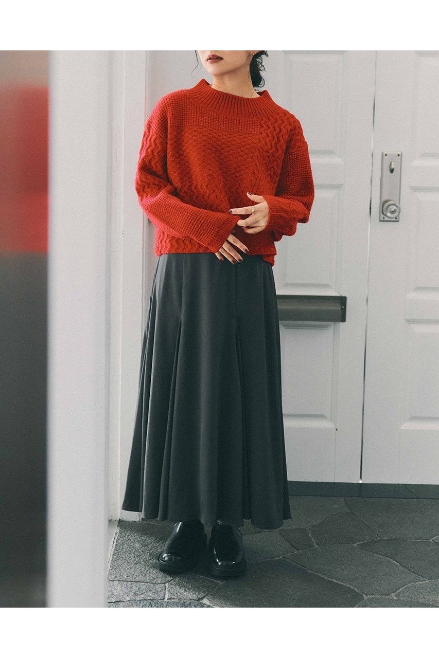 【エストラータ/STRATA】のパターンミックスニット 人気、トレンドファッション・服の通販 founy(ファニー) 　ファッション　Fashion　レディースファッション　Fashion for Women　トップス・カットソー　Cut & Sew Tops　ニット　Knit Tops & Sweaters　カジュアルプルオーバー・ニットトップス　Pullovers & Knit Tops / Casual Pullovers　おすすめ　Recommended / Our Picks　インナー　Innerwear　ウォーム　Warm Fabric　シンプル　Simple, Minimal　デニム　Denim, Jeans Material　バランス　Balance, Style Balance　パッチワーク　Patchwork, Mixed Fabric　ボトム　Bottoms, Lower Wear　ボトルネック　Bottle Neck, Mock Neck　新作・新入荷　New Arrivals / New In　other-2|ID: prp329100004757758 ipo3291000000034420210