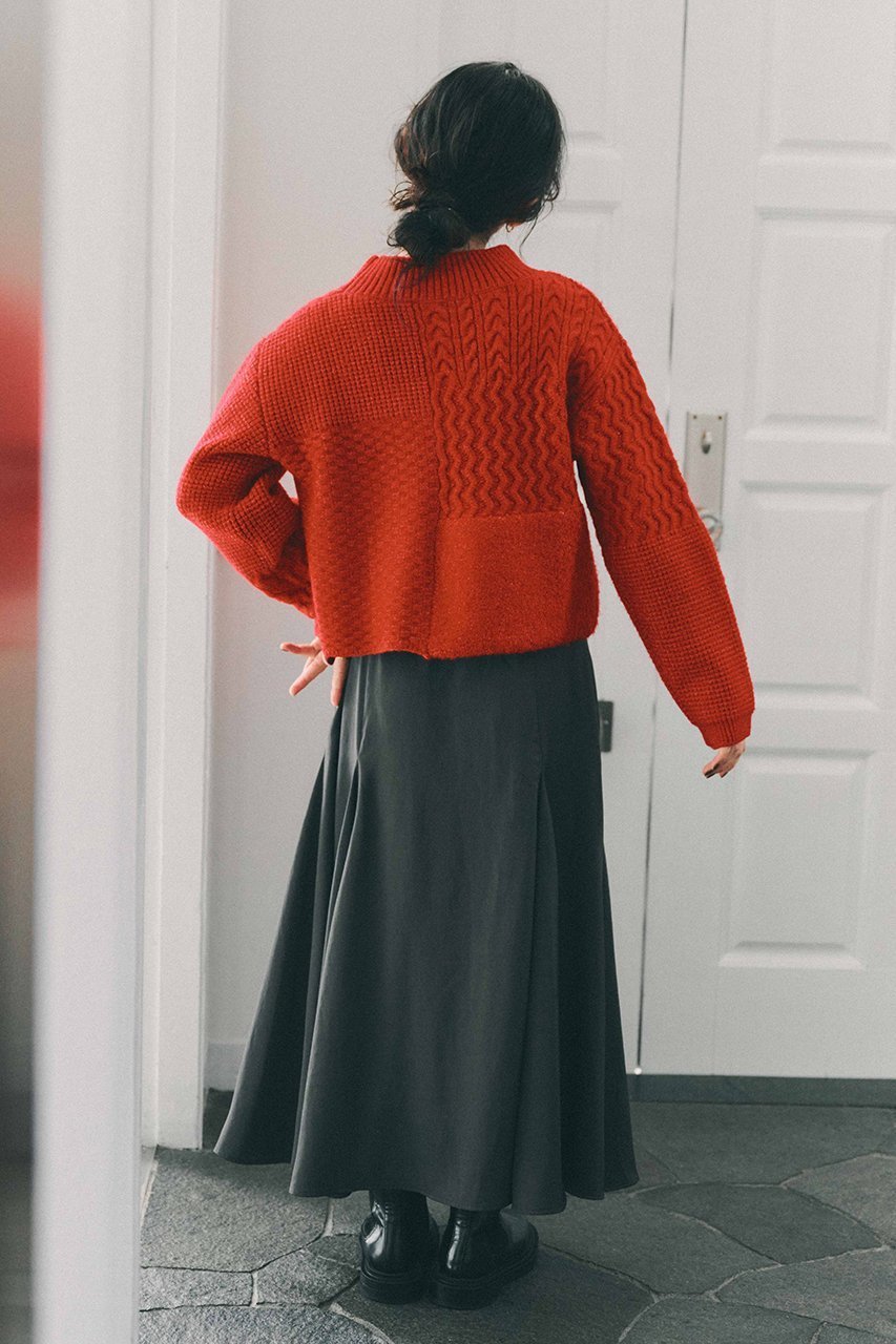 【エストラータ/STRATA】のパターンミックスニット 人気、トレンドファッション・服の通販 founy(ファニー) 　ファッション　Fashion　レディースファッション　Fashion for Women　トップス・カットソー　Cut & Sew Tops　ニット　Knit Tops & Sweaters　カジュアルプルオーバー・ニットトップス　Pullovers & Knit Tops / Casual Pullovers　おすすめ　Recommended / Our Picks　インナー　Innerwear　ウォーム　Warm Fabric　シンプル　Simple, Minimal　デニム　Denim, Jeans Material　バランス　Balance, Style Balance　パッチワーク　Patchwork, Mixed Fabric　ボトム　Bottoms, Lower Wear　ボトルネック　Bottle Neck, Mock Neck　新作・新入荷　New Arrivals / New In　other-3|ID: prp329100004757758 ipo3291000000034420211