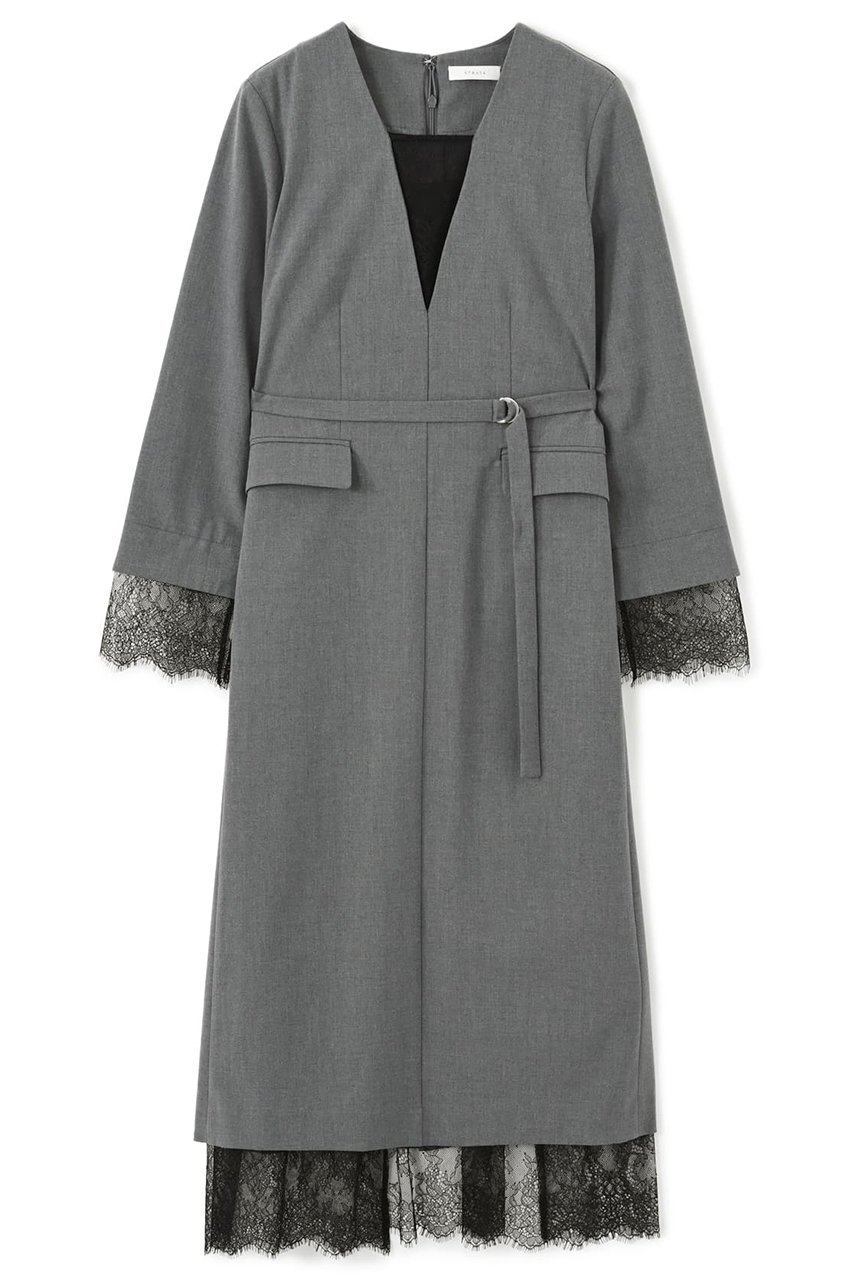 【エストラータ/STRATA】のレースドッキングキャミセットワンピース インテリア・キッズ・メンズ・レディースファッション・服の通販 founy(ファニー)  ファッション Fashion レディースファッション Fashion for Women ワンピース Dresses チュニック Tunic Tops & Dresses オケージョン Occasion Wear キャミソール Camisole, Spaghetti Strap Top サテン Satin, Glossy Fabric シューズ Shoes, Footwear ストレッチ Stretch, Stretchy Fabric スリット Slit, Slit Detail チュニック Tunic, Long Top トレンド Trend, Trending Now ドレス Dress, One-Piece フラット Flat, Flat Shoes ラップ Wrap, Wrap Design レース Lace, Lace Fabric ロング Long, Long-Length エレガント 上品 Elegant 新作・新入荷 New Arrivals / New In グレー|ID: prp329100004757760 ipo3291000000034420222