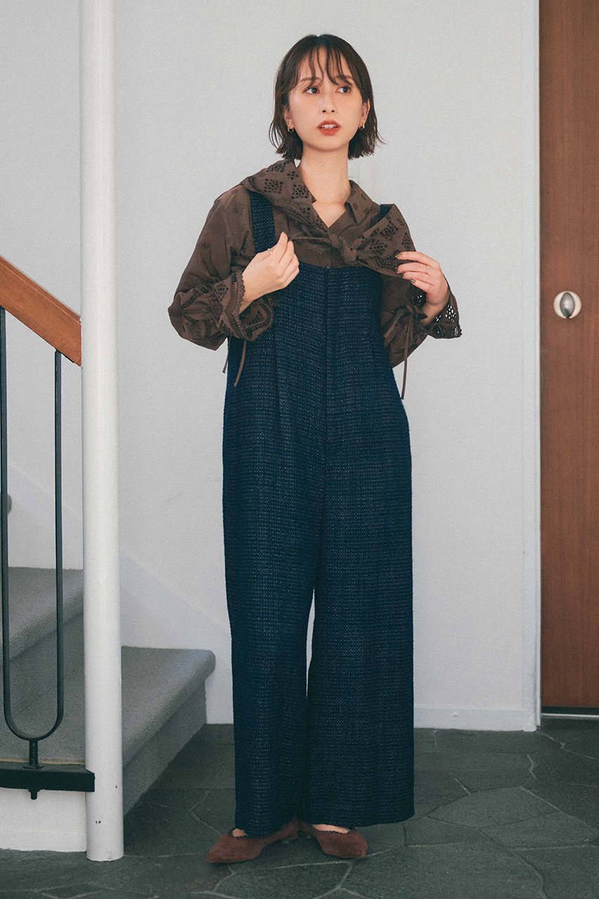 【エストラータ/STRATA】のラメミックスツイードサロペット 人気、トレンドファッション・服の通販 founy(ファニー) 　ファッション　Fashion　レディースファッション　Fashion for Women　パンツ　Pants & Trousers　ツイード　Twill, Twill Weave　バランス　Balance, Style Balance　ミックス　Mix, Mixed Style　リラックス　Relax, Relaxed Fit　ワイド　Wide, Wide Fit　新作・新入荷　New Arrivals / New In　other-5|ID: prp329100004757761 ipo3291000000034420239