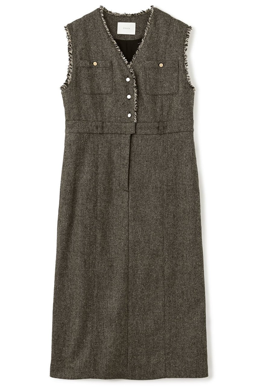 【エストラータ/STRATA】のウールツイードジャンパースカート インテリア・キッズ・メンズ・レディースファッション・服の通販 founy(ファニー)  ファッション Fashion レディースファッション Fashion for Women スカート Skirts ワンピース Dresses インナー Innerwear コンパクト Compact, Small Size 軽量 Lightweight, Ultra Light チュニック Tunic, Long Top ツイード/ツィード Choker, Choker Necklace ツイル Twist, Twisted Detail バランス Balance, Style Balance フリンジ Fringe, Tassel ロング Long, Long-Length 冬 Winter / This Winter おすすめ Recommended / Our Picks エレガント 上品 Elegant 新作・新入荷 New Arrivals / New In ビジネス 仕事 通勤 Business / Work / Commuting ブラウン|ID: prp329100004757763 ipo3291000000034420243