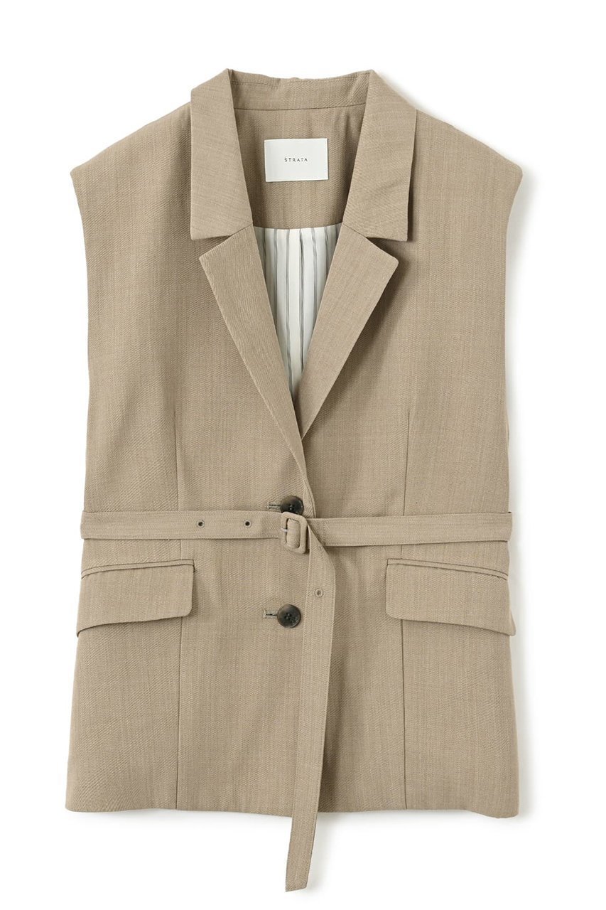 【エストラータ/STRATA】のウールツイルシングルテーラードジレ 人気、トレンドファッション・服の通販 founy(ファニー) 　ファッション　Fashion　レディースファッション　Fashion for Women　アウター　Coat / Outerwear Collection　レディースジャケット・軽アウター　Jackets　インナー　Innerwear　ジャケット　Jacket, Outerwear　ストライプ　Stripe, Striped Pattern　スラックス　Slacks, Dress Pants　セットアップ　Set-Up, Coordinated Outfit　チェック　Check, Plaid, Tartan　ツイル　Twist, Twisted Detail　フロント　Front, Front Design　ベスト　Vest, Waistcoat　ベーシック　Basic, Essential　マニッシュ　Mannish, Boyish　ロング　Long, Long-Length　新作・新入荷　New Arrivals / New In　無地　Plain, Solid Color　 other-1|ID: prp329100004757764 ipo3291000000034420252