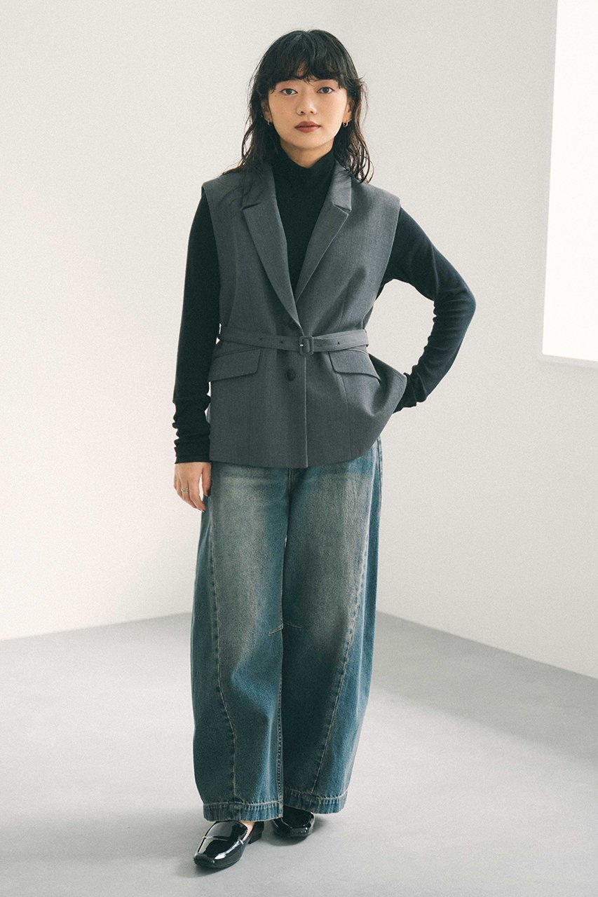 【エストラータ/STRATA】のウールツイルシングルテーラードジレ 人気、トレンドファッション・服の通販 founy(ファニー) 　ファッション　Fashion　レディースファッション　Fashion for Women　アウター　Coat / Outerwear Collection　レディースジャケット・軽アウター　Jackets　インナー　Innerwear　ジャケット　Jacket, Outerwear　ストライプ　Stripe, Striped Pattern　スラックス　Slacks, Dress Pants　セットアップ　Set-Up, Coordinated Outfit　チェック　Check, Plaid, Tartan　ツイル　Twist, Twisted Detail　フロント　Front, Front Design　ベスト　Vest, Waistcoat　ベーシック　Basic, Essential　マニッシュ　Mannish, Boyish　ロング　Long, Long-Length　無地　Plain, Solid Color　other-2|ID: prp329100004757764 ipo3291000000035436998