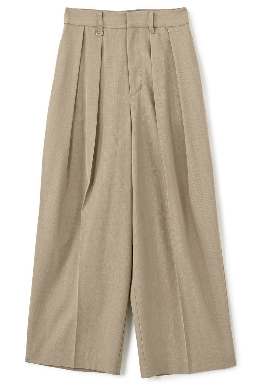 【エストラータ/STRATA】のウールツイル2タックスラックス インテリア・キッズ・メンズ・レディースファッション・服の通販 founy(ファニー) 　ファッション　Fashion　レディースファッション　Fashion for Women　パンツ　Pants & Trousers　おすすめ　Recommended / Our Picks　コンパクト　Compact, Small Size　シンプル　Simple, Minimal　スラックス　Slacks, Dress Pants　セットアップ　Set-Up, Coordinated Outfit　チェック　Check, Plaid, Tartan　ツイル　Twist, Twisted Detail　ベーシック　Basic, Essential　マニッシュ　Mannish, Boyish　ループ　Loop, Loop Knit　ワイド　Wide, Wide Fit　ビジネス 仕事 通勤　Business / Work / Commuting　新作・新入荷　New Arrivals / New In　ベージュ|ID: prp329100004757767 ipo3291000000034420271