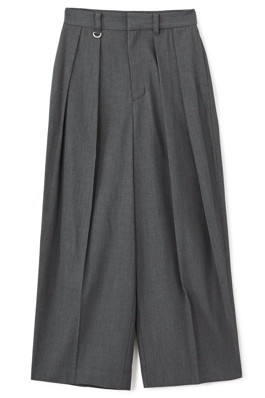 【エストラータ/STRATA】のウールツイル2タックスラックス インテリア・キッズ・メンズ・レディースファッション・服の通販 founy(ファニー) 　ファッション　Fashion　レディースファッション　Fashion for Women　パンツ　Pants & Trousers　おすすめ　Recommended / Our Picks　コンパクト　Compact, Small Size　シンプル　Simple, Minimal　スラックス　Slacks, Dress Pants　セットアップ　Set-Up, Coordinated Outfit　チェック　Check, Plaid, Tartan　ツイル　Twist, Twisted Detail　ベーシック　Basic, Essential　マニッシュ　Mannish, Boyish　ループ　Loop, Loop Knit　ワイド　Wide, Wide Fit　ビジネス 仕事 通勤　Business / Work / Commuting　新作・新入荷　New Arrivals / New In　グレー|ID: prp329100004757767 ipo3291000000034420273