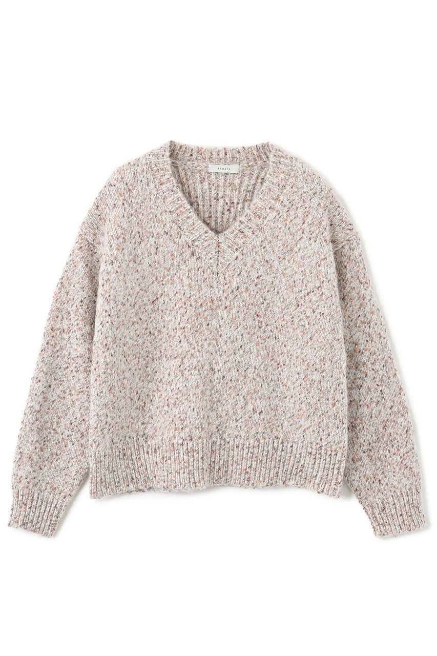 【エストラータ/STRATA】のヴィンテージライクミックスヤーンニット 人気、トレンドファッション・服の通販 founy(ファニー) 　ファッション　Fashion　レディースファッション　Fashion for Women　トップス・カットソー　Cut & Sew Tops　ニット　Knit Tops & Sweaters　カジュアルプルオーバー・ニットトップス　Pullovers & Knit Tops / Casual Pullovers　シンプル　Simple, Minimal　バランス　Balance, Style Balance　ミックス　Mix, Mixed Style　エレガント 上品　Elegant　冬　Winter / This Winter　 other-1|ID: prp329100004757771 ipo3291000000035386604