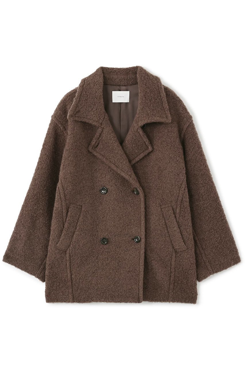 【エストラータ/STRATA】のウールループダブルコート インテリア・キッズ・メンズ・レディースファッション・服の通販 founy(ファニー)  ファッション Fashion レディースファッション Fashion for Women アウター Coat / Outerwear Collection コート・ロングコート・ピーコート Long Coats, Peacoats & More おすすめ Recommended / Our Picks インナー Innerwear シンプル Simple, Minimal ジャケット Jacket, Outerwear スタンド Stand Collar, Upright Stand ダブル Double, Double-Breasted デニム Denim, Jeans Material フォルム Silhouette, Form フロント Front, Front Design マニッシュ Mannish, Boyish ミドル Middle Length, Mid Height ロング Long, Long-Length ワイド Wide, Wide Fit 新作・新入荷 New Arrivals / New In ブラウン|ID: prp329100004757774 ipo3291000000034420326