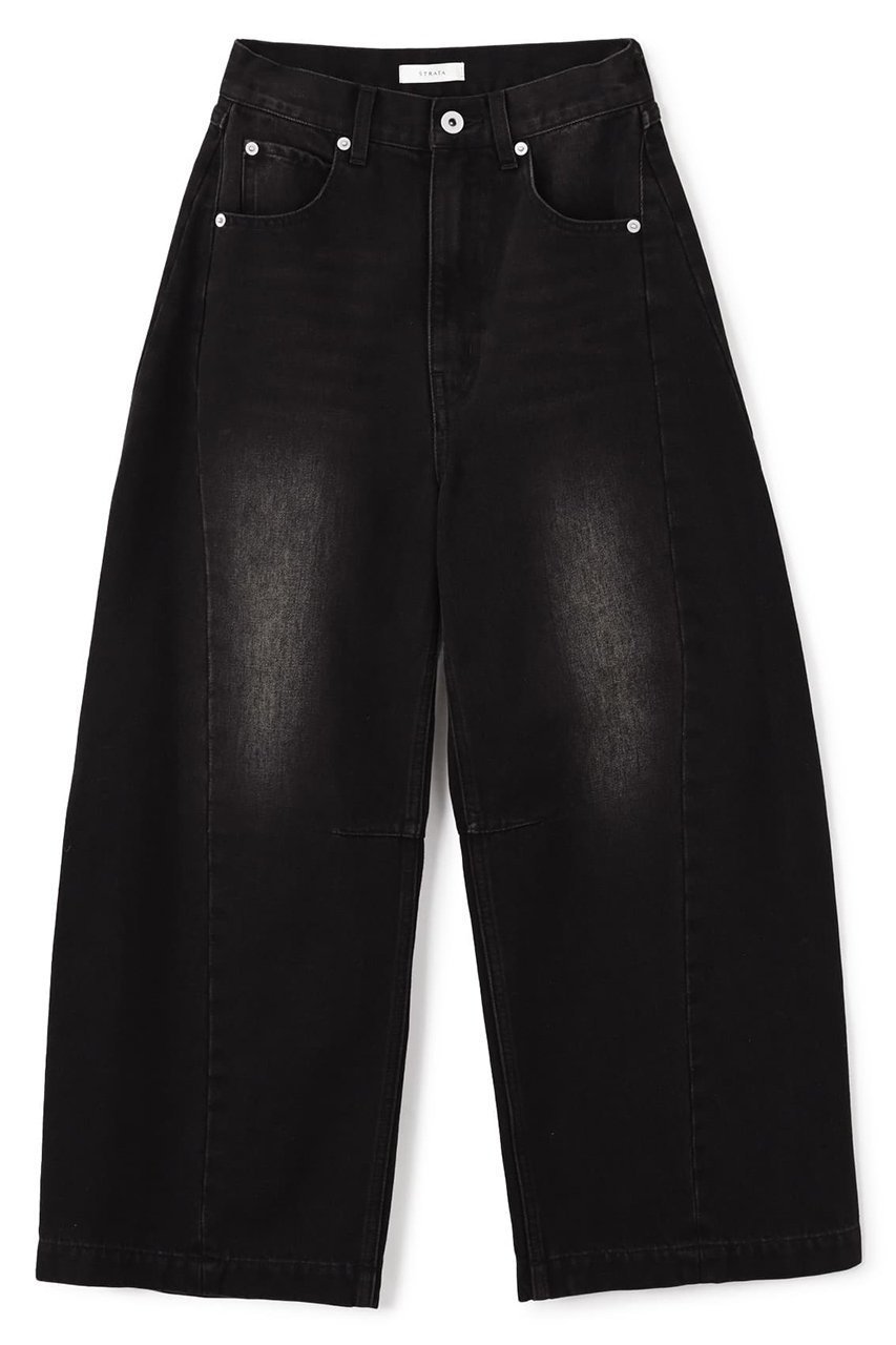 【エストラータ/STRATA】のバレルデニムパンツ インテリア・キッズ・メンズ・レディースファッション・服の通販 founy(ファニー) 　ファッション　Fashion　レディースファッション　Fashion for Women　パンツ　Pants & Trousers　デニムパンツ・ジーンズ・美脚デニム　Denim Jeans & Pants　おすすめ　Recommended / Our Picks　インディゴ　Indigo Denim　ジャケット　Jacket, Outerwear　デニム　Denim, Jeans Material　トレンド　Trend, Trending Now　新作・新入荷　New Arrivals / New In　ブラック|ID: prp329100004757775 ipo3291000000034420340