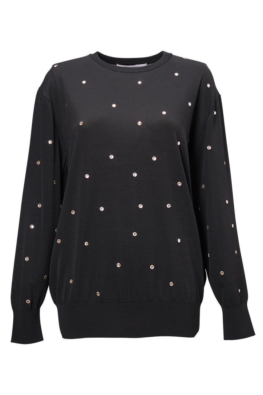 【ボーダーズ アット バルコニー/BORDERS at BALCONY】のホットフィックスニット インテリア・キッズ・メンズ・レディースファッション・服の通販 founy(ファニー) 　ファッション　Fashion　レディースファッション　Fashion for Women　トップス・カットソー　Cut & Sew Tops　ニット　Knit Tops & Sweaters　カジュアルプルオーバー・ニットトップス　Pullovers & Knit Tops / Casual Pullovers　エレガント 上品　Elegant　新作・新入荷　New Arrivals / New In　ブラック|ID: prp329100004757777 ipo3291000000034420351