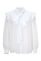 【ボーダーズ アット バルコニー/BORDERS at BALCONY】のボウタイブラウス 人気、トレンドファッション・服の通販 founy(ファニー) ファッション Fashion レディースファッション Fashion for Women トップス・カットソー Cut & Sew Tops シャツ・ブラウス・オフィスカジュアル Elegant Blouses & Button-Ups おすすめ Recommended / Our Picks インナー Innerwear スリーブ Sleeve, Long Sleeve / Short Sleeve フリル Frill, Ruffle リボン Ribbon, Bow ロング Long, Long-Length エレガント 上品 Elegant 定番 Standard, Basic Item 新作・新入荷 New Arrivals / New In |ID:prp329100004757781