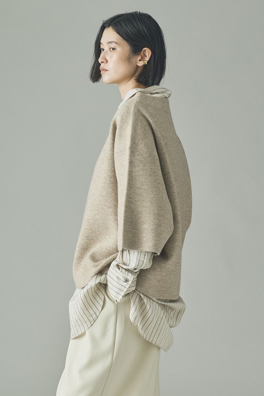 【カレンソロジー/Curensology】のダブルフェイスニットプルオーバー 人気、トレンドファッション・服の通販 founy(ファニー) 　ファッション　Fashion　レディースファッション　Fashion for Women　トップス・カットソー　Cut & Sew Tops　ニット　Knit Tops & Sweaters　カジュアルプルオーバー・ニットトップス　Pullovers & Knit Tops / Casual Pullovers　おすすめ　Recommended / Our Picks　インナー　Innerwear　ボックス　Boxy, Box Shape　新作・新入荷　New Arrivals / New In　other-2|ID: prp329100004757822 ipo3291000000034420626