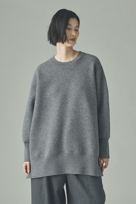 【カレンソロジー/Curensology】のダブルフェイスロングニットプルオーバー 人気、トレンドファッション・服の通販 founy(ファニー) ファッション Fashion レディースファッション Fashion for Women トップス・カットソー Cut & Sew Tops ニット Knit Tops & Sweaters カジュアルプルオーバー・ニットトップス Pullovers & Knit Tops / Casual Pullovers スリット Slit, Slit Detail チュニック Tunic, Long Top バランス Balance, Style Balance フォルム Silhouette, Form リラックス Relax, Relaxed Fit エレガント 上品 Elegant |ID:prp329100004757823