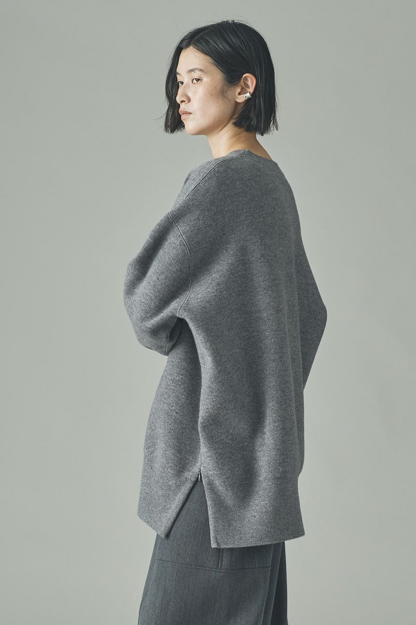 【カレンソロジー/Curensology】のダブルフェイスロングニットプルオーバー 人気、トレンドファッション・服の通販 founy(ファニー) 　ファッション　Fashion　レディースファッション　Fashion for Women　トップス・カットソー　Cut & Sew Tops　ニット　Knit Tops & Sweaters　カジュアルプルオーバー・ニットトップス　Pullovers & Knit Tops / Casual Pullovers　スリット　Slit, Slit Detail　チュニック　Tunic, Long Top　バランス　Balance, Style Balance　フォルム　Silhouette, Form　リラックス　Relax, Relaxed Fit　エレガント 上品　Elegant　other-2|ID: prp329100004757823 ipo3291000000035433953