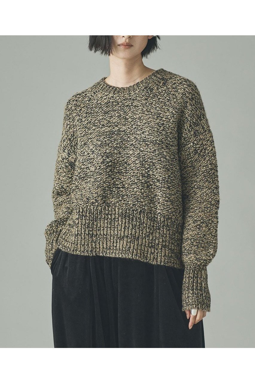 【カレンソロジー/Curensology】のカノコアミMIXニットプルオーバー インテリア・キッズ・メンズ・レディースファッション・服の通販 founy(ファニー) 　ファッション　Fashion　レディースファッション　Fashion for Women　トップス・カットソー　Cut & Sew Tops　ニット　Knit Tops & Sweaters　カジュアルプルオーバー・ニットトップス　Pullovers & Knit Tops / Casual Pullovers　シンプル　Simple, Minimal　フレア　Flare, Flared　マフラー　Scarf, Muffler　新作・新入荷　New Arrivals / New In　ダークブラウン|ID: prp329100004757824 ipo3291000000034420644