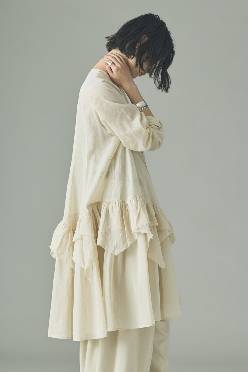 【カレンソロジー/Curensology】のランダムフリルアキハボイルブラウス 人気、トレンドファッション・服の通販 founy(ファニー) 　ファッション　Fashion　レディースファッション　Fashion for Women　トップス・カットソー　Cut & Sew Tops　シャツ・ブラウス・オフィスカジュアル　Elegant Blouses & Button-Ups　ショート　Short, Short Length　ストライプ　Stripe, Striped Pattern　スリーブ　Sleeve, Long Sleeve / Short Sleeve　チュニック　Tunic, Long Top　バランス　Balance, Style Balance　フリル　Frill, Ruffle　ランダム　Random, Irregular　ロング　Long, Long-Length　新作・新入荷　New Arrivals / New In　other-3|ID: prp329100004757825 ipo3291000000034420655