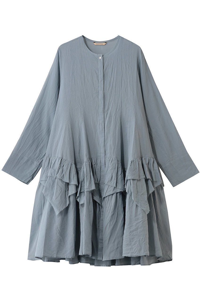 【カレンソロジー/Curensology】のランダムフリルアキハボイルブラウス インテリア・キッズ・メンズ・レディースファッション・服の通販 founy(ファニー) 　ファッション　Fashion　レディースファッション　Fashion for Women　トップス・カットソー　Cut & Sew Tops　シャツ・ブラウス・オフィスカジュアル　Elegant Blouses & Button-Ups　ショート　Short, Short Length　ストライプ　Stripe, Striped Pattern　スリーブ　Sleeve, Long Sleeve / Short Sleeve　チュニック　Tunic, Long Top　バランス　Balance, Style Balance　フリル　Frill, Ruffle　ランダム　Random, Irregular　ロング　Long, Long-Length　新作・新入荷　New Arrivals / New In　ブルー|ID: prp329100004757825 ipo3291000000034836207