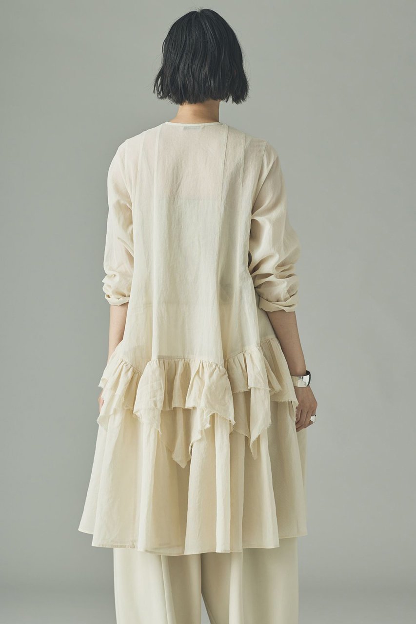 【カレンソロジー/Curensology】のランダムフリルアキハボイルブラウス 人気、トレンドファッション・服の通販 founy(ファニー) 　ファッション　Fashion　レディースファッション　Fashion for Women　トップス・カットソー　Cut & Sew Tops　シャツ・ブラウス・オフィスカジュアル　Elegant Blouses & Button-Ups　ショート　Short, Short Length　ストライプ　Stripe, Striped Pattern　スリーブ　Sleeve, Long Sleeve / Short Sleeve　チュニック　Tunic, Long Top　バランス　Balance, Style Balance　フリル　Frill, Ruffle　ランダム　Random, Irregular　ロング　Long, Long-Length　other-4|ID: prp329100004757825 ipo3291000000035974988