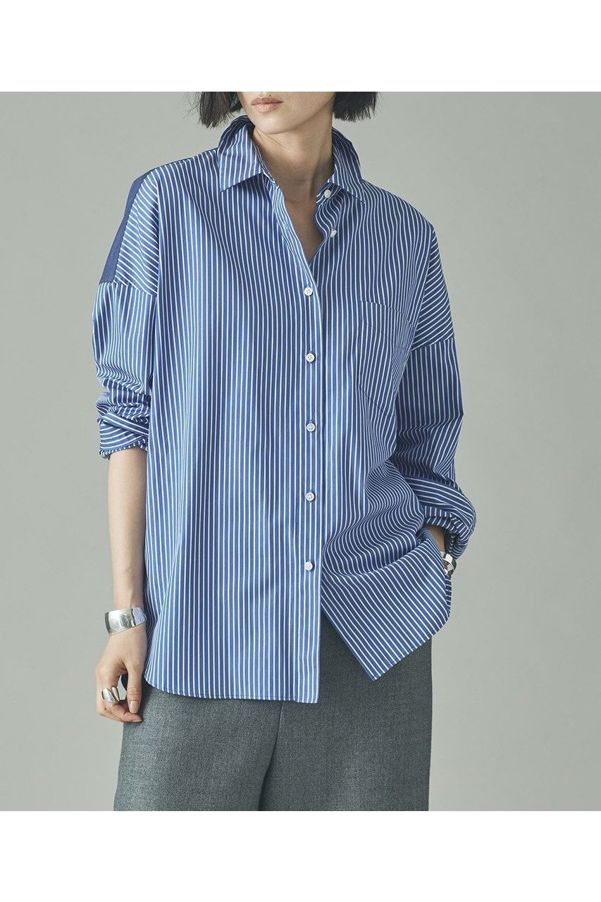 【カレンソロジー/Curensology】の〈&RC〉ビッグシャツコンビ 人気、トレンドファッション・服の通販 founy(ファニー) 　ファッション　Fashion　レディースファッション　Fashion for Women　トップス・カットソー　Cut & Sew Tops　シャツ・ブラウス・オフィスカジュアル　Elegant Blouses & Button-Ups　おすすめ　Recommended / Our Picks　インナー　Innerwear　ストライプ　Stripe, Striped Pattern　スリーブ　Sleeve, Long Sleeve / Short Sleeve　ロング　Long, Long-Length　新作・新入荷　New Arrivals / New In　 other-1|ID: prp329100004757826 ipo3291000000034420661