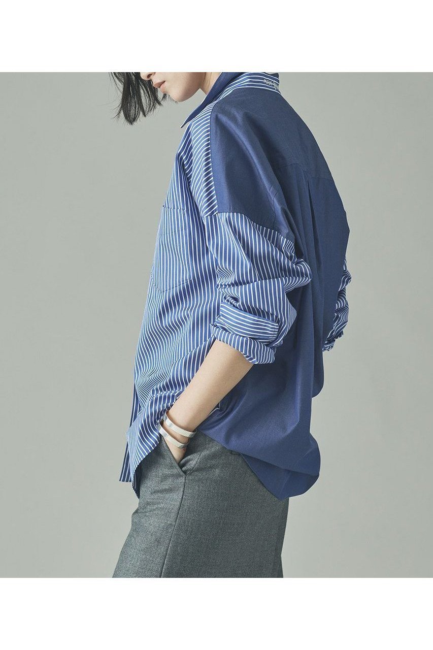 【カレンソロジー/Curensology】の〈&RC〉ビッグシャツコンビ 人気、トレンドファッション・服の通販 founy(ファニー) 　ファッション　Fashion　レディースファッション　Fashion for Women　トップス・カットソー　Cut & Sew Tops　シャツ・ブラウス・オフィスカジュアル　Elegant Blouses & Button-Ups　おすすめ　Recommended / Our Picks　インナー　Innerwear　ストライプ　Stripe, Striped Pattern　スリーブ　Sleeve, Long Sleeve / Short Sleeve　ロング　Long, Long-Length　新作・新入荷　New Arrivals / New In　other-2|ID: prp329100004757826 ipo3291000000034420663