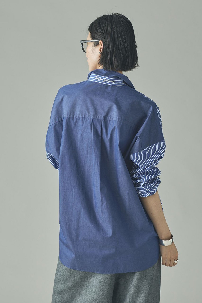 【カレンソロジー/Curensology】の〈&RC〉ビッグシャツコンビ 人気、トレンドファッション・服の通販 founy(ファニー) 　ファッション　Fashion　レディースファッション　Fashion for Women　トップス・カットソー　Cut & Sew Tops　シャツ・ブラウス・オフィスカジュアル　Elegant Blouses & Button-Ups　おすすめ　Recommended / Our Picks　インナー　Innerwear　ストライプ　Stripe, Striped Pattern　スリーブ　Sleeve, Long Sleeve / Short Sleeve　ロング　Long, Long-Length　新作・新入荷　New Arrivals / New In　other-3|ID: prp329100004757826 ipo3291000000034420664