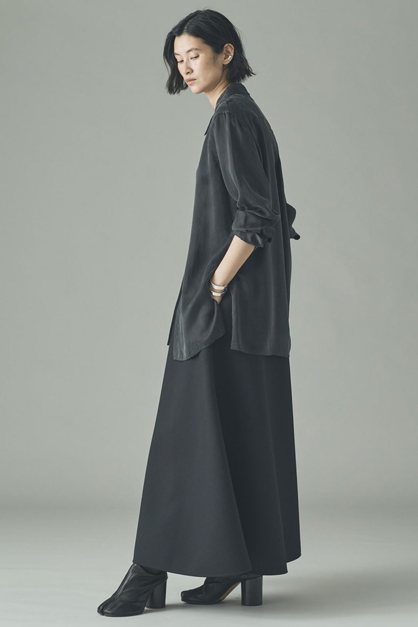 【カレンソロジー/Curensology】のキュプラサテンシャツ 人気、トレンドファッション・服の通販 founy(ファニー) 　ファッション　Fashion　レディースファッション　Fashion for Women　トップス・カットソー　Cut & Sew Tops　シャツ・ブラウス・オフィスカジュアル　Elegant Blouses & Button-Ups　なめらか　Smooth, Silky Texture　スリーブ　Sleeve, Long Sleeve / Short Sleeve　ロング　Long, Long-Length　エレガント 上品　Elegant　other-6|ID: prp329100004757827 ipo3291000000035972972