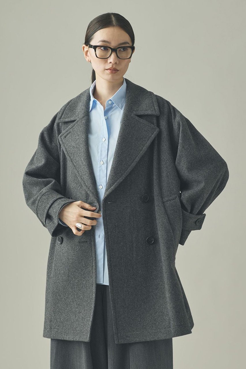 【カレンソロジー/Curensology】のメルトンPコート インテリア・キッズ・メンズ・レディースファッション・服の通販 founy(ファニー) ファッション Fashion レディースファッション Fashion for Women アウター Coat / Outerwear Collection コート・ロングコート・ピーコート Long Coats, Peacoats & More Pコート Pea Coats おすすめ Recommended / Our Picks トレンド Trend, Trending Now ボトム Bottoms, Lower Wear メルトン Melton, Heavy Wool ロング Long, Long-Length 再入荷 Restock / Back in Stock 定番 Standard, Basic Item グレー|ID: prp329100004757829 ipo3291000000035501343