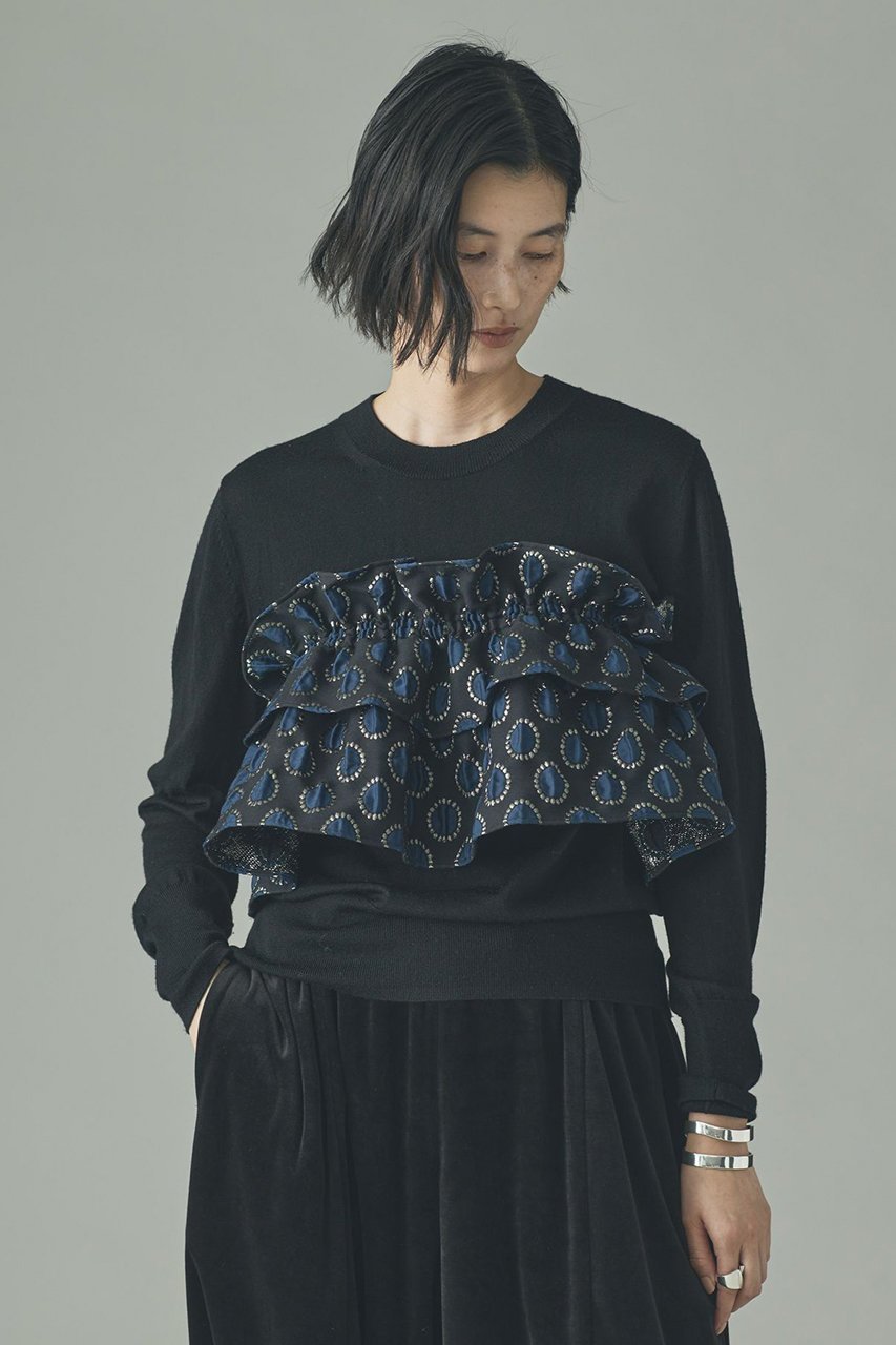 【カレンソロジー/Curensology】の〈C.S.G〉サークルドットビスチェ インテリア・キッズ・メンズ・レディースファッション・服の通販 founy(ファニー) 　ファッション　Fashion　レディースファッション　Fashion for Women　トップス・カットソー　Cut & Sew Tops　キャミソール&ノースリーブ　Camisoles & Sleeveless Tops　シャツ・ブラウス・オフィスカジュアル　Elegant Blouses & Button-Ups　ロングTシャツ・Tシャツ　Longline T-Shirts & Tees　カットソー・ベーシックTシャツ　Cut-and-Sewn Tops / Stretch Tees & Basics　ビスチェ　Bustiers & Corset Tops / Layered Bustier Style　キャミソール　Camisole, Spaghetti Strap Top　ギャザー　Gathered, Ruffled　ジャカード／ジャガード　Jacquard, Woven Pattern　タンク　Tank Top, Sleeveless Top　タートルネック　Turtleneck, High Neck　デニム　Denim, Jeans Material　ドット　Polka Dot, Dot Pattern　フリル　Frill, Ruffle　ボトム　Bottoms, Lower Wear　ブラック|ID: prp329100004757830 ipo3291000000035972995