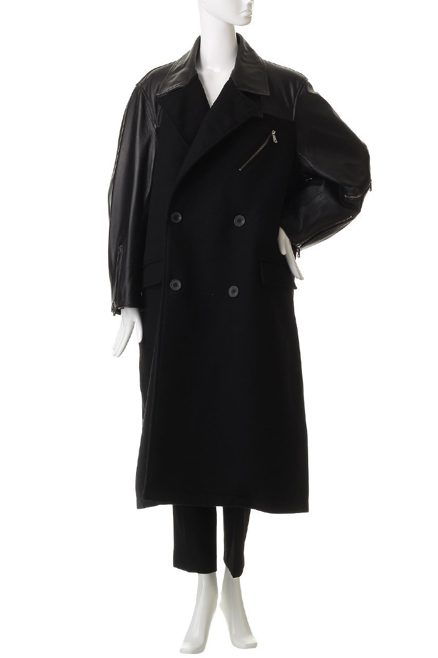 【メゾンスペシャル/MAISON SPECIAL】の【UNISEX】SHEEPレザーコンビアルスターコート 人気、トレンドファッション・服の通販 founy(ファニー) 　ファッション　Fashion　レディースファッション　Fashion for Women　アウター　Coat / Outerwear Collection　コート・ロングコート・ピーコート　Long Coats, Peacoats & More　ユニセックス　Unisex, Genderless　クラシカル　Classical, Vintage-Inspired　パターン　Pattern, Design Print　フォルム　Silhouette, Form　ロング　Long, Long-Length　other-2|ID: prp329100004757842 ipo3291000000035501397