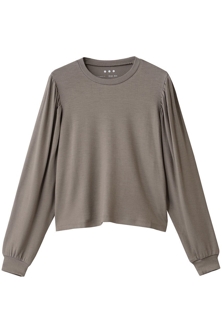 【スリー ドッツ/three dots】のブラッシュドセーター ボリュームスリーブ トップス インテリア・キッズ・メンズ・レディースファッション・服の通販 founy(ファニー)  ファッション Fashion レディースファッション Fashion for Women トップス・カットソー Cut & Sew Tops シャツ・ブラウス・オフィスカジュアル Elegant Blouses & Button-Ups ロングTシャツ・Tシャツ Longline T-Shirts & Tees カットソー・ベーシックTシャツ Cut-and-Sewn Tops / Stretch Tees & Basics ボリューム袖・フリルスリーブブラウス Voluminous & Ruffle Sleeves / Puffy Sleeve Tops スリーブ Sleeve, Long Sleeve / Short Sleeve ロング Long, Long-Length 今季 This Season, Current Season 新作・新入荷 New Arrivals / New In 旅行 Travel フェードグレー|ID: prp329100004757844 ipo3291000000034420823