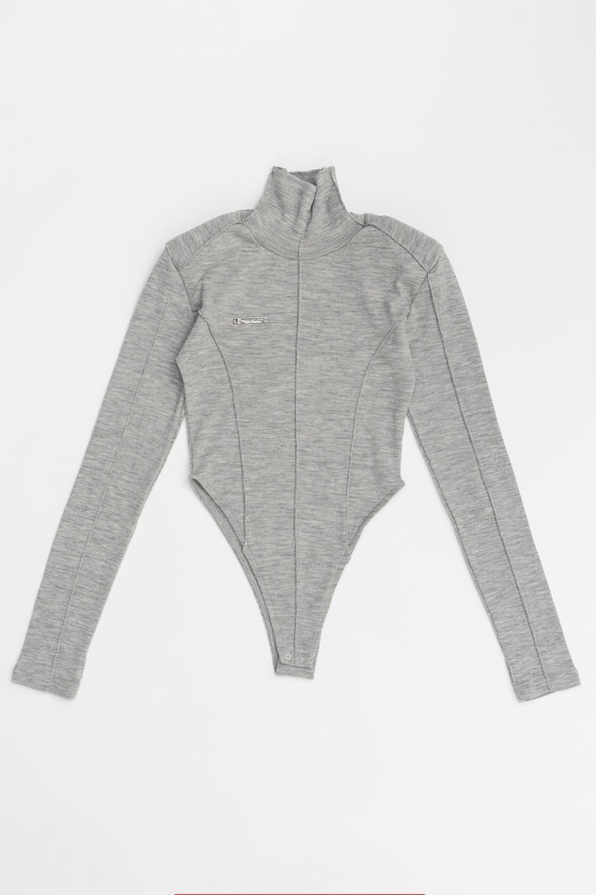 【プランク プロジェクト/PRANK PROJECT】のウールテレコボディスーツ / Wool Teleco Bodysuit インテリア・キッズ・メンズ・レディースファッション・服の通販 founy(ファニー)  ファッション Fashion レディースファッション Fashion for Women トップス・カットソー Cut & Sew Tops シャツ・ブラウス・オフィスカジュアル Elegant Blouses & Button-Ups ロングTシャツ・Tシャツ Longline T-Shirts & Tees カットソー・ベーシックTシャツ Cut-and-Sewn Tops / Stretch Tees & Basics カッティング Cutting Detail シンプル Simple, Minimal スリーブ Sleeve, Long Sleeve / Short Sleeve スーツ Suit, Formalwear テレコ Ribbed, Rib Stitch ロング Long, Long-Length GRY(グレー)|ID: prp329100004757856 ipo3291000000034421318