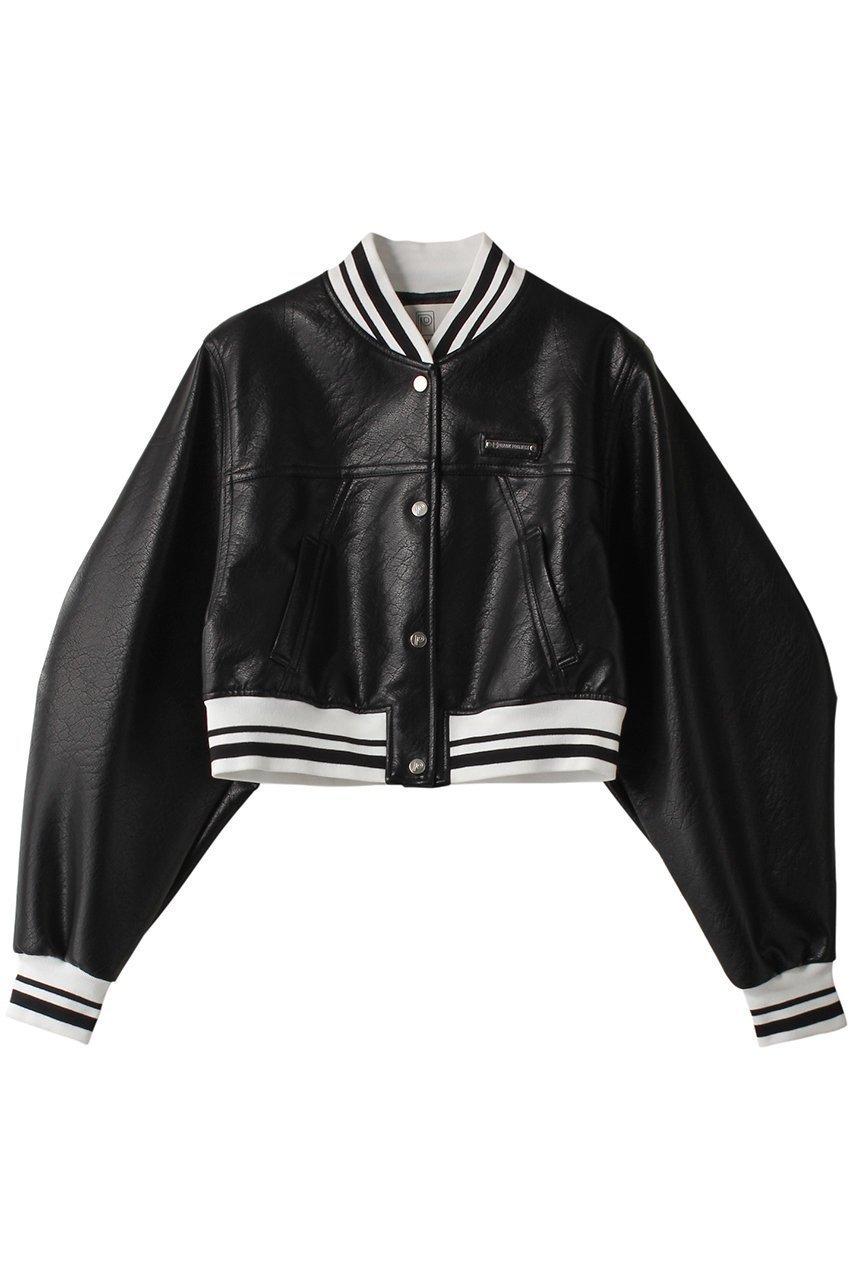 【プランク プロジェクト/PRANK PROJECT】のレザースタジャンブルゾン / Leather Stadium Blouson インテリア・キッズ・メンズ・レディースファッション・服の通販 founy(ファニー) 　ファッション　Fashion　レディースファッション　Fashion for Women　アウター　Coat / Outerwear Collection　レディースジャケット・軽アウター　Jackets　ブルゾンジャケット・スポーティアウター　Blouson Jackets　クロップド　Cropped, Short Length　ジャケット　Jacket, Outerwear　バランス　Balance, Style Balance　フェイクレザー　Faux Leather, PU Leather　フェミニン　Feminine, Girly　ブルゾン　Blouson, Bomber Jacket　リアル　Real, Realistic　BLK(ブラック)|ID: prp329100004757858 ipo3291000000034422593