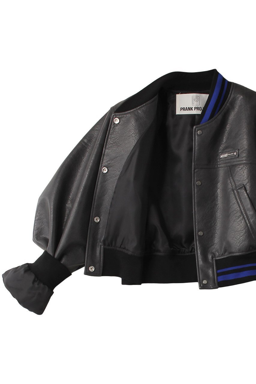 【プランク プロジェクト/PRANK PROJECT】のレザースタジャンブルゾン / Leather Stadium Blouson 人気、トレンドファッション・服の通販 founy(ファニー) 　ファッション　Fashion　レディースファッション　Fashion for Women　アウター　Coat / Outerwear Collection　レディースジャケット・軽アウター　Jackets　ブルゾンジャケット・スポーティアウター　Blouson Jackets　クロップド　Cropped, Short Length　ジャケット　Jacket, Outerwear　バランス　Balance, Style Balance　フェイクレザー　Faux Leather, PU Leather　フェミニン　Feminine, Girly　ブルゾン　Blouson, Bomber Jacket　リアル　Real, Realistic　other-6|ID: prp329100004757858 ipo3291000000034422599