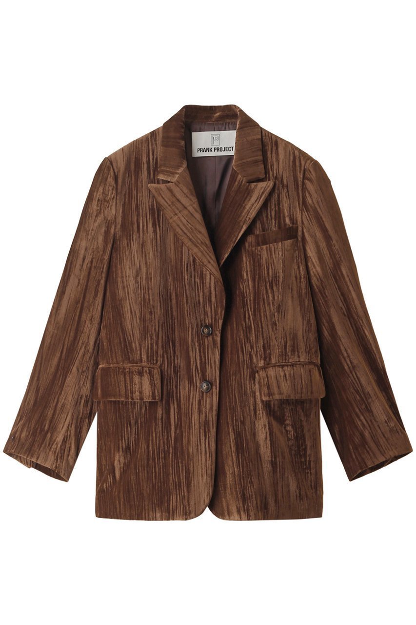 【プランク プロジェクト/PRANK PROJECT】のベルベットジャケット / Velvet Jacket インテリア・キッズ・メンズ・レディースファッション・服の通販 founy(ファニー) 　ファッション　Fashion　レディースファッション　Fashion for Women　アウター　Coat / Outerwear Collection　レディースジャケット・軽アウター　Jackets　クラシック　Classic, Timeless Style　ショルダー　Shoulder, Shoulder Strap　ジャケット　Jacket, Outerwear　スマート　Smart, Elegant　セットアップ　Set-Up, Coordinated Outfit　フィット　Fit, Slim Fit　フレア　Flare, Flared　ベルベット　Velvet, Velvety　リラックス　Relax, Relaxed Fit　ルーズ　Loose, Oversized　BRN(ブラウン)|ID: prp329100004757859 ipo3291000000034422637