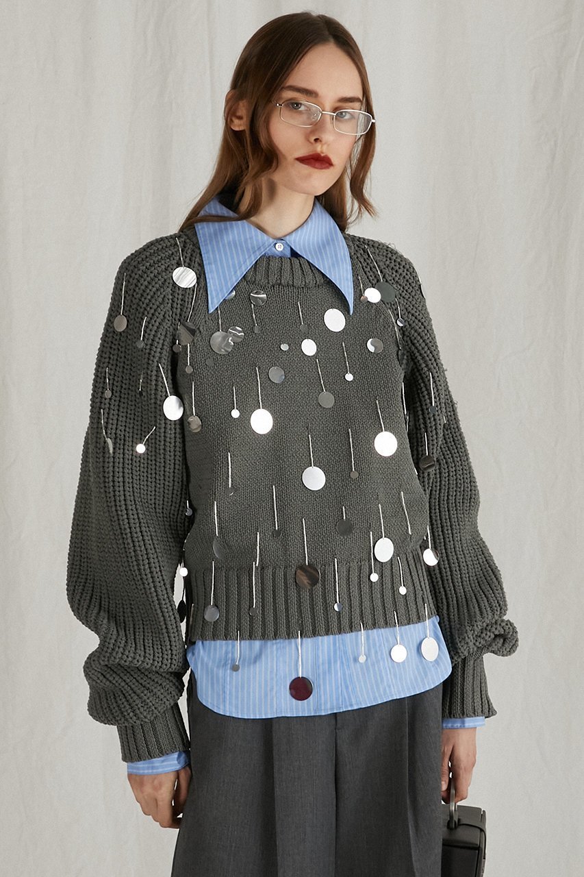 【プランク プロジェクト/PRANK PROJECT】のスパングルニット / Spangle Knit 人気、トレンドファッション・服の通販 founy(ファニー)  ファッション Fashion レディースファッション Fashion for Women トップス・カットソー Cut & Sew Tops ニット Knit Tops & Sweaters カジュアルプルオーバー・ニットトップス Pullovers & Knit Tops / Casual Pullovers ストレッチ Stretch, Stretchy Fabric スパンコール Sequins, Sequin Embellishment フリンジ Fringe, Tassel 畦 Ribbed Knit other-8|ID: prp329100004757861 ipo3291000000034422842
