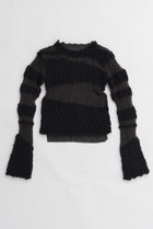 【プランク プロジェクト/PRANK PROJECT】のスラブモヘアボーダーニット/Slub Mohair Border Knit 人気、トレンドファッション・服の通販 founy(ファニー) ファッション Fashion レディースファッション Fashion for Women トップス・カットソー Cut & Sew Tops ニット Knit Tops & Sweaters カジュアルプルオーバー・ニットトップス Pullovers & Knit Tops / Casual Pullovers インナー Innerwear カットソー Cut and Sewn Top デニム Denim, Jeans Material ビッグ Big, Oversized フレア Flare, Flared ボーダー Border, Stripe ランダム Random, Irregular thumbnail BLK(ブラック)|ID: prp329100004757862 ipo3291000000034422887