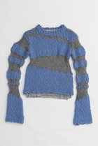 【プランク プロジェクト/PRANK PROJECT】のスラブモヘアボーダーニット/Slub Mohair Border Knit 人気、トレンドファッション・服の通販 founy(ファニー) ファッション Fashion レディースファッション Fashion for Women トップス・カットソー Cut & Sew Tops ニット Knit Tops & Sweaters カジュアルプルオーバー・ニットトップス Pullovers & Knit Tops / Casual Pullovers インナー Innerwear カットソー Cut and Sewn Top デニム Denim, Jeans Material ビッグ Big, Oversized フレア Flare, Flared ボーダー Border, Stripe ランダム Random, Irregular thumbnail BLU(ブルー)|ID: prp329100004757862 ipo3291000000034422889