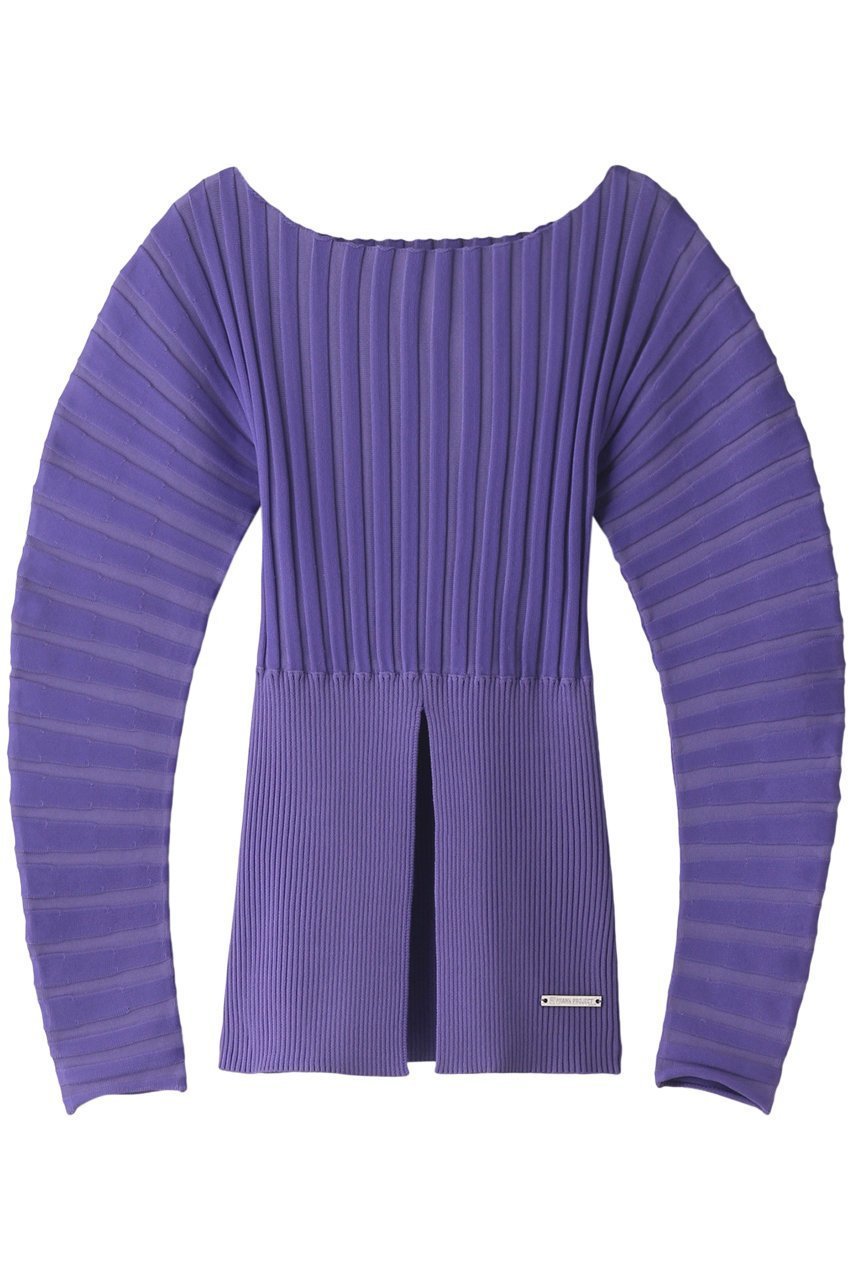 【プランク プロジェクト/PRANK PROJECT】のラウンドリブニット / Round Rib Knit インテリア・キッズ・メンズ・レディースファッション・服の通販 founy(ファニー)  ファッション Fashion レディースファッション Fashion for Women トップス・カットソー Cut & Sew Tops ニット Knit Tops & Sweaters カジュアルプルオーバー・ニットトップス Pullovers & Knit Tops / Casual Pullovers おすすめ Recommended / Our Picks スリット Slit, Slit Detail フロント Front, Front Design ラウンド Round, Round Neck PPL(パープル)|ID: prp329100004757863 ipo3291000000034422911