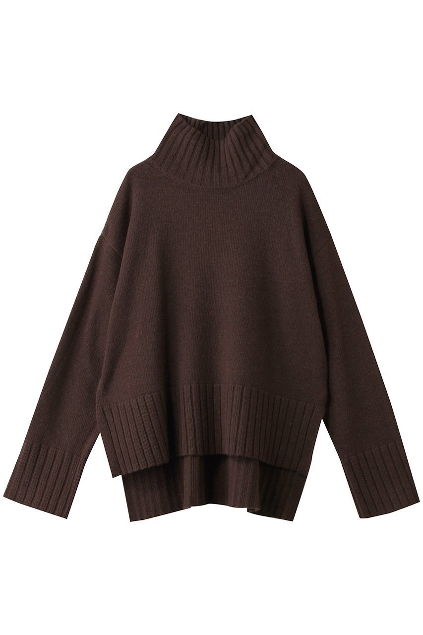 【アンクレイヴ/uncrave】のチャンキーニット プルオーバー インテリア・キッズ・メンズ・レディースファッション・服の通販 founy(ファニー) 　ファッション　Fashion　レディースファッション　Fashion for Women　トップス・カットソー　Cut & Sew Tops　ニット　Knit Tops & Sweaters　カジュアルプルオーバー・ニットトップス　Pullovers & Knit Tops / Casual Pullovers　スリット　Slit, Slit Detail　モックネック　Mock Neck, Short Turtleneck　今季　This Season, Current Season　ブラウン|ID: prp329100004758953 ipo3291000000035618617