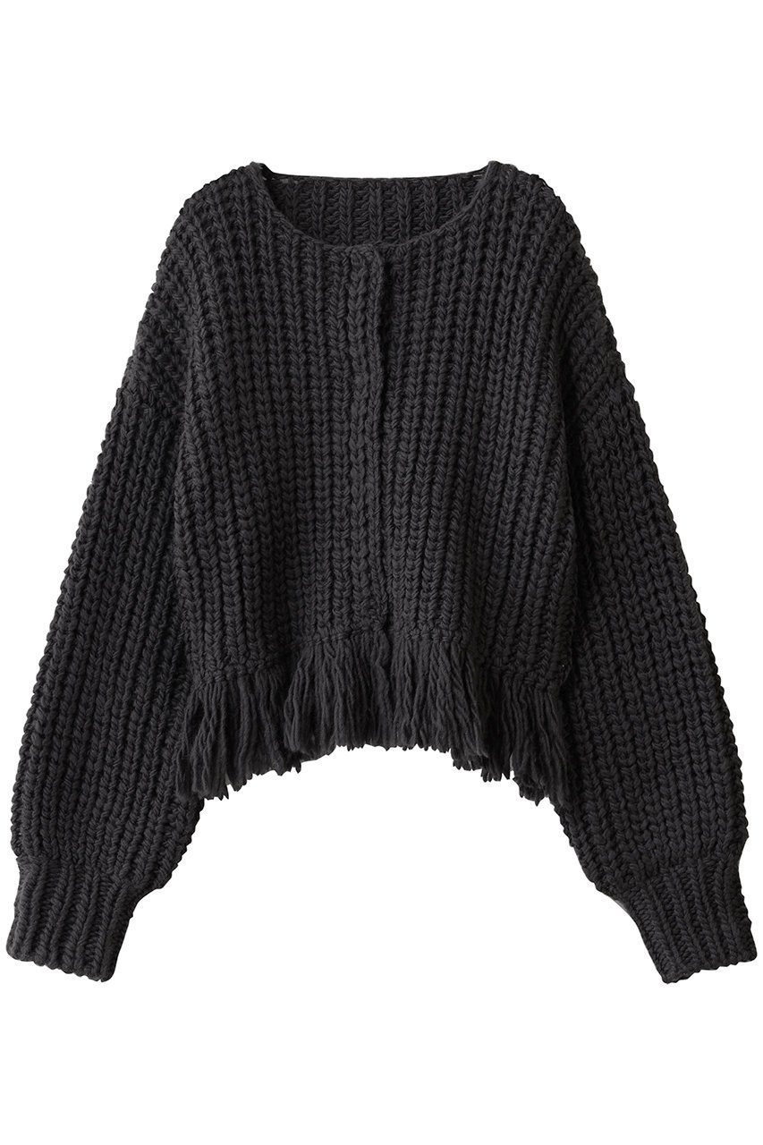 【アンクレイヴ/uncrave】のハンドニット カーディガン インテリア・キッズ・メンズ・レディースファッション・服の通販 founy(ファニー) 　ファッション　Fashion　レディースファッション　Fashion for Women　トップス・カットソー　Cut & Sew Tops　ニット　Knit Tops & Sweaters　カーディガン・羽織り　Layered Style Cardigans　カーディガン　Cardigan, Knitwear　スリーブ　Sleeve, Long Sleeve / Short Sleeve　ハンド　Hand, Handmade　フリンジ　Fringe, Tassel　新作・新入荷　New Arrivals / New In　スレート|ID: prp329100004758955 ipo3291000000034433665