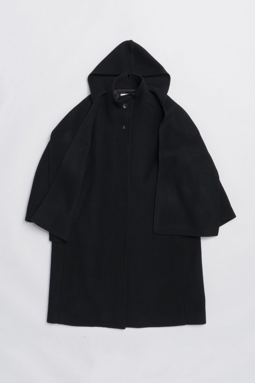【メゾンスペシャル/MAISON SPECIAL】のHood Muffler Coat/フードマフラーコート インテリア・キッズ・メンズ・レディースファッション・服の通販 founy(ファニー)  ファッション Fashion レディースファッション Fashion for Women アウター Coat / Outerwear Collection コート・ロングコート・ピーコート Long Coats, Peacoats & More マフラー・スヌード / 冬小物の定番 Scarves & Mufflers インナー Innerwear マフラー Scarf, Muffler メルトン Melton, Heavy Wool リラックス Relax, Relaxed Fit ロング Long, Long-Length 新作・新入荷 New Arrivals / New In BLK(ブラック)|ID: prp329100004758957 ipo3291000000034433682