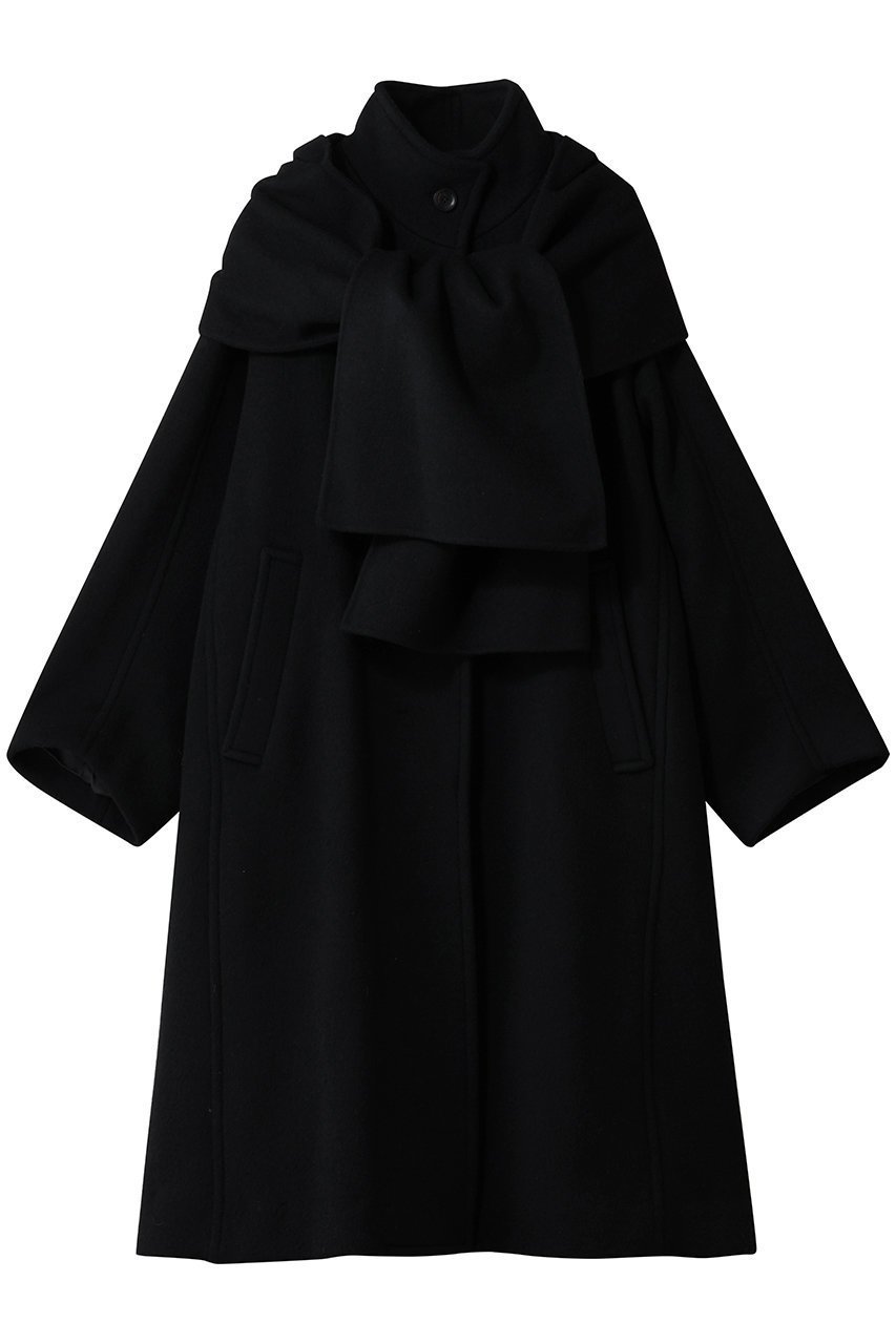 【メゾンスペシャル/MAISON SPECIAL】のHood Muffler Coat/フードマフラーコート インテリア・キッズ・メンズ・レディースファッション・服の通販 founy(ファニー) 　ファッション　Fashion　レディースファッション　Fashion for Women　アウター　Coat / Outerwear Collection　コート・ロングコート・ピーコート　Long Coats, Peacoats & More　マフラー・スヌード / 冬小物の定番　Scarves & Mufflers　インナー　Innerwear　マフラー　Scarf, Muffler　メルトン　Melton, Heavy Wool　リラックス　Relax, Relaxed Fit　ロング　Long, Long-Length　BLK(ブラック)|ID: prp329100004758957 ipo3291000000036042420