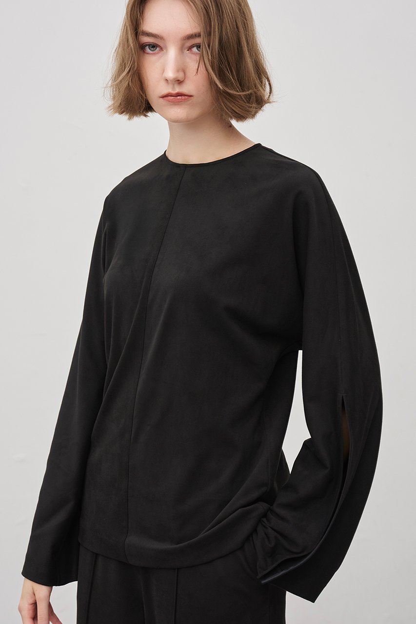 【アンクレイヴ/uncrave】のスエード ドルマントップス 人気、トレンドファッション・服の通販 founy(ファニー) 　ファッション　Fashion　レディースファッション　Fashion for Women　トップス・カットソー　Cut & Sew Tops　シャツ・ブラウス・オフィスカジュアル　Elegant Blouses & Button-Ups　イタリア　Italy　コーティング　Coating, Coated Finish　シェイプ　Shape, Slim Fit　スリット　Slit, Slit Detail　スリーブ　Sleeve, Long Sleeve / Short Sleeve　バランス　Balance, Style Balance　フレア　Flare, Flared　ロング　Long, Long-Length　新作・新入荷　New Arrivals / New In　other-5|ID: prp329100004758964 ipo3291000000034433709